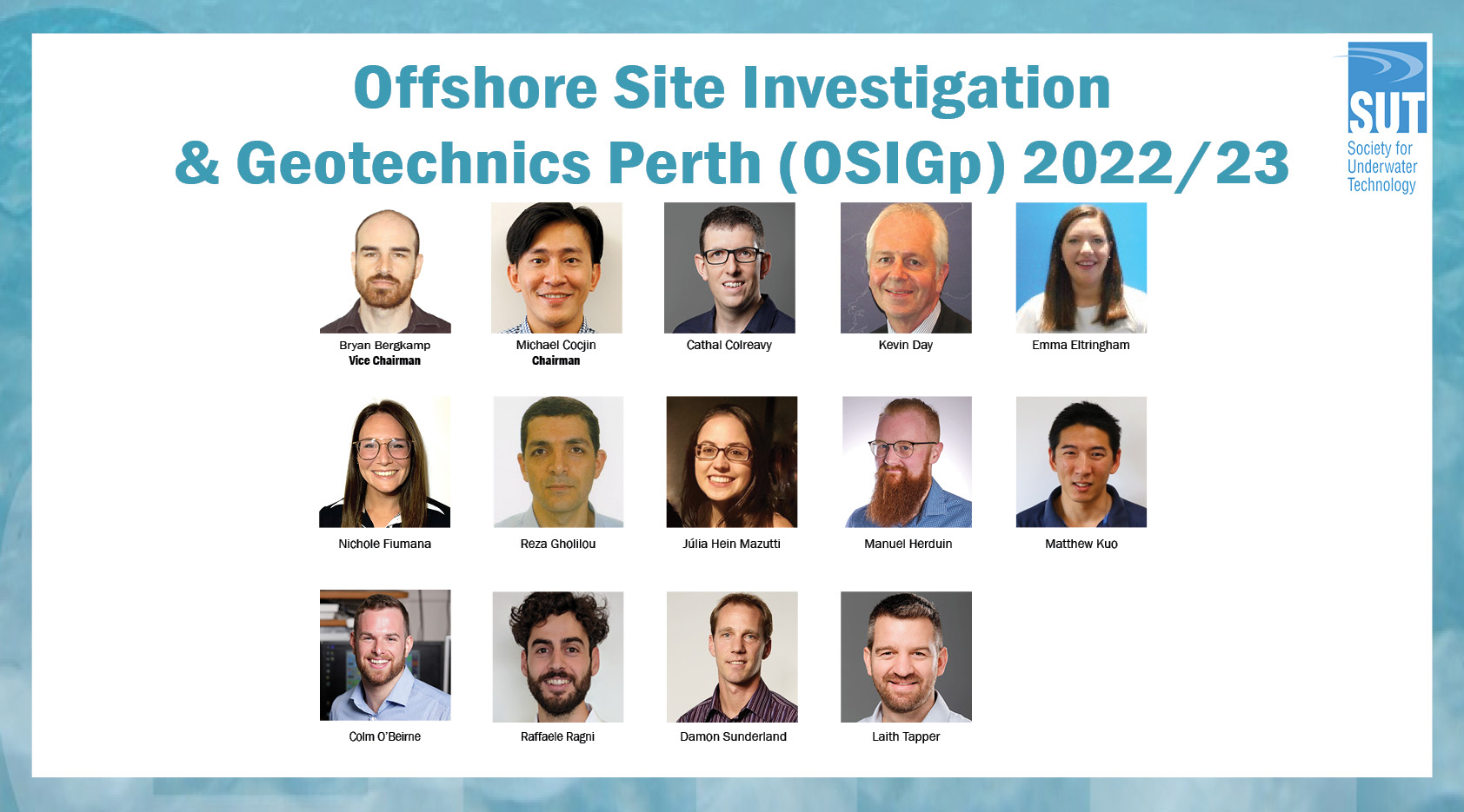 Committee Members 2022-23 for Offshore Site Investigation & Geotechnics in Perth